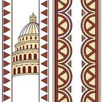 Ethnic graphics seamless pattern with traditional symbols and earthy color schemes for a grounded cultural look concept as Traditional symbols and earthy colors in ethnic graphics flat Set 10 vector