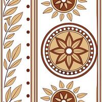 Ethnic graphics seamless pattern with traditional symbols and earthy color schemes for a grounded cultural look concept as Traditional symbols and earthy colors in ethnic graphics flat Set 11 vector