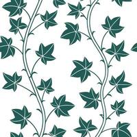 Elegant ivy seamless tiles pattern with cascading vines and subtle green accents on white background ideal for luxurious bathrooms concept as Cascading ivy vines and subtle green ac flat vector