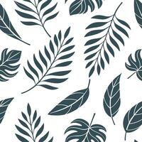 Elegant leaf repeat seamless tiles pattern featuring various leaf shapes on a clean white background ideal for modern interiors concept as Various leaf shapes on clean white backgro flat vector