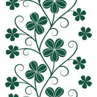 Elegant shamrocks and lucky charms seamless tiles pattern with rich green tones concept as Rich green tones highlight elegant shamrocks intertwined with lucky charms in seamless til flat vector
