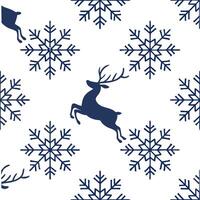 Elegant snowflake and reindeer seamless tiles pattern with festive winter motifs concept as Elegant snowflakes paired with reindeer create a seamless tiles pattern with festive winte flat Set 2 vector