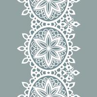 Elegant snowflake lace seamless tiles pattern with intricate patterns and soft white tones concept as Intricate lace like snowflakes with soft white tones create an elegant seamless flat vector