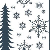 Elegant snowflake and tree silhouette seamless tiles pattern with frosty winter forest concept as Snowflakes paired with tree silhouettes create an elegant seamless tiles pattern wit flat vector