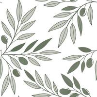 Elegant summer leaves seamless pattern with olive branches and soft green tones for peaceful interiors concept as Soft olive branches and green tones arranged seamlessly to create flat vector
