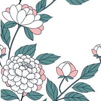 Elegant spring pastel seamless tiles pattern with peonies and hydrangeas for chic garden spaces concept as Chic peonies and hydrangeas arranged in soft pastel tones to enhance elega flat vector