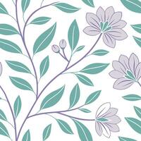Elegant spring pastels seamless pattern with lavender and mint for tranquil home interiors concept as Soft lavender and mint tones arranged seamlessly for a tranquil spring pastel flat vector