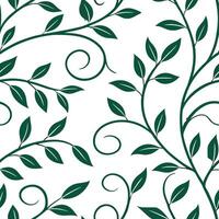 Elegant vine seamless tiles pattern with intertwining green vines on pure white background ideal for upscale bathrooms concept as Intertwining green vines on pure white background c flat vector
