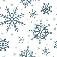 Elegant winter snow seamless pattern with delicate snowflakes and soft blue tones for a refined seasonal design concept as Refined winter snow pattern with delicate snowflakes and flat vector