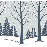 Enchanting winter forest seamless tiles pattern with snow covered trees and twinkling lights concept as Snow covered trees and twinkling lights create an enchanting winter forest se flat vector
