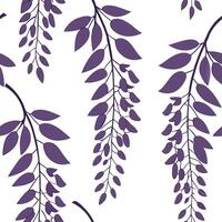 Elegant wisteria blossoms seamless tiles pattern serene isolated white background ideal for classic home textiless wallpapers concept as Seamless tiles pattern featuring elegant wiste flat vector