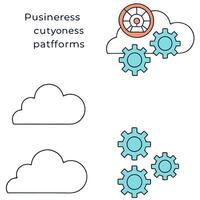 ERP on cloud and platform and cloud concept as Businesses leverage cloud platforms with ERP systems enhancing integration and functionality across operations seamlessly in Photo flat vector