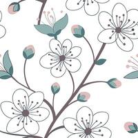 Ethereal blossom seamless tile pattern with delicate flowers and translucent colors perfect for airy spaces concept as Delicate flowers and translucent colors create ethereal seaml flat vector