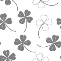 Ethereal silver clover seamless pattern with metallic shimmer on white background concept as Ethereal silver clovers with metallic shimmer creating a delicate seamless pattern perf flat vector