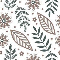 Ethnic graphics seamless pattern with nature inspired illustrations and muted color palettes for an organic cultural feel concept as Nature inspired illustrations with muted colors flat vector