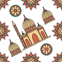 Ethnic graphics seamless pattern with symbolic cultural motifs and rich color palettes for a meaningful design concept as Symbolic cultural motifs with rich color palettes in ethni flat vector