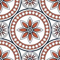 Ethnic patterns seamless design with mosaic tiles and vibrant primary colors for a striking bold cultural look concept as Striking ethnic patterns with mosaic tiles and vibrant pri flat vector