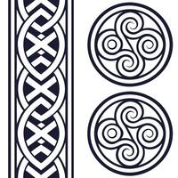 Explore seamlessestiles pattern using Celtic cultural influences featuring knotwork spirals and traditional symbols concept as Integrate ancient Celtic art into modern tiles designs flat vector