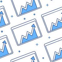 Flat 3D loop animation of a rising blue stock market chart showing growth success business financial graph economy data and investment analysis in an abstract seamless concept conc flat vector