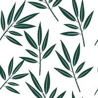 Flat Abstract bamboo leaves seamless tile pattern artistic isolated white background ideal for creative projects posters wallpapers digital media concept as Abstract bamboo leaves flat vector