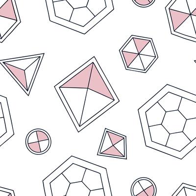 Flat Abstract retro polygon seamless pattern bright hues on white background suitable for stationery concept as Designing abstract seamless pattern with retro polygon shapes in bri flat Set 4