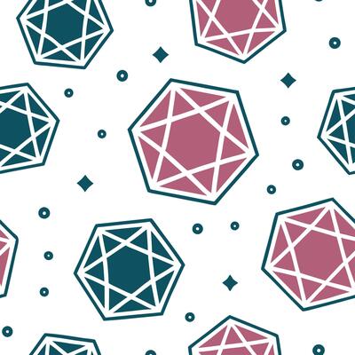 Flat Abstract retro polygon seamless pattern bright hues on white background suitable for stationery concept as Designing abstract seamless pattern with retro polygon shapes in bri flat Set 5