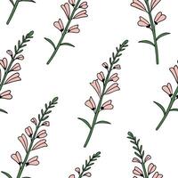 Flat Abstract snapdragon stems seamless tile pattern artistic isolated white background ideal for creative projects posters wallpapers digital media concept as Abstract snapdragon flat vector