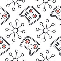 Flat Abstract seamless pattern with futuristic cyber elements and digital circuitry integrated into tiled arrays with isolated whitebalance for urban tech style concept as Digital flat vector