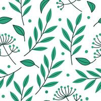 Flat Abstract spring nature seamless pattern with organic lines and vibrant greens for modern botanical designs concept as Bold abstract spring nature pattern with organic lines an flat vector