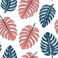 Flat Abstract tropical leaves seamless tile pattern with bold geometric shapes and vibrant colors for modern artistic spaces concept as Bold geometric shapes with vibrant colors cr flat vector