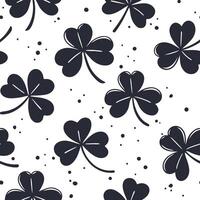 Flat Abstract watercolor clover seamless pattern with splashes and drips on white background concept as Abstract watercolor clovers with artistic splashes and drips forming a dynam flat vector