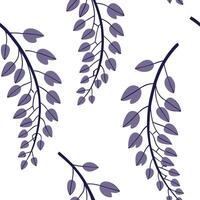 Flat Abstract wisteria stems seamless tile pattern artistic isolated white background ideal for creative projects posters wallpapers digital media concept as Abstract wisteria stem flat vector