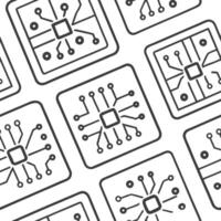 Flat Arrange high contrast circuit boards on modular white backgrounds unifying bold shapes into seamless tile geometry concept as Achieve a futuristic mosaic effect bridging engin flat vector