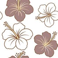 Flat Art Deco hibiscus seamless tile pattern with symmetrical hibiscus motifs and gold accents for glamorous interiors concept as Symmetrical hibiscus motifs with gold accents crea flat vector