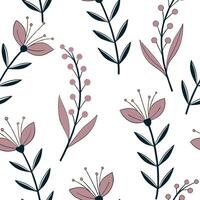 Flat Art deco heather seamless pattern with metallic accents and geometric elements on white concept as Art deco styled heather flowers with metallic accents and geometric shapes f flat vector