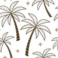 Flat Art Deco palm leaf seamless tile pattern with geometric palm motifs and gold accents for luxurious interiors concept as Geometric palm motifs with gold accents create Art Deco flat Set 2 vector