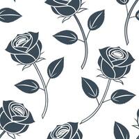 Flat Art Deco rose seamless tile pattern with symmetrical rose motifs and gold accents for luxurious interiors concept as Symmetrical rose motifs with gold accents create Art Deco flat vector