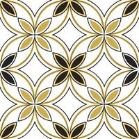 Flat Art Deco wildflowers seamless tile pattern with geometric floral shapes and gold accents for luxurious interiors concept as Geometric floral shapes with gold accents create Ar flat vector