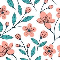 Flat Artistic spring floral seamless pattern with textured details and bright color pops for creative projects concept as Creative spring floral pattern with textured details and b flat Set 2 vector