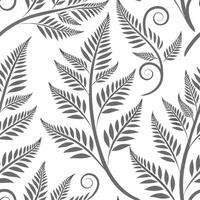 Flat Art Nouveau fern seamless tile pattern with flowing fern vines and intricate leaf details in emerald green tones for artistic interiors concept as Flowing fern vines and intri flat Set 3 vector
