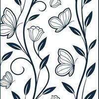 Flat Art nouveau seamless tile pattern with flowing lines for artistic interiors concept as Elegant art nouveau style seamless tile pattern featuring flowing lines and artistic ele flat vector