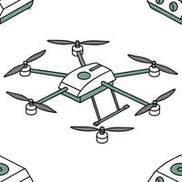 Flat Autonomous Agricultural Drone concept as A close up macro shot of an autonomous agricultural drone surveying a field The camera captures the drones sensors and the seamless a flat vector