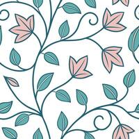 Flat Art Nouveau vine seamless tile pattern with flowing lines and pastel colors ideal for elegant dining rooms concept as Flowing lines and pastel colors create Art Nouveau vine s flat vector
