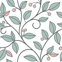Flat Art Nouveau vine seamless tile pattern with flowing lines and pastel colors ideal for elegant dining rooms concept as Flowing lines and pastel colors create Art Nouveau vine s flat Set 2 vector