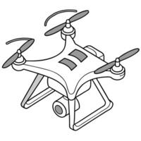 Flat Autonomous Personal Drone Assistant concept as A macro shot of a personal drone hovering and displaying a holographic interface The camera focuses on the drones advanced feat flat vector