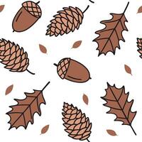 Flat Autumn forest seamless tile pattern with towering trees and colorful foliage for woodland themed spaces concept as Towering autumn trees and colorful foliage arranged seamless flat vector