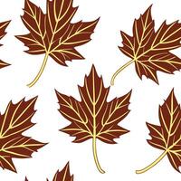 Flat Autumn leaves seamless pattern with rich red orange and yellow hues for vibrant fall designs concept as Vibrant autumn leaves pattern with rich red orange and yellow hues perf flat vector