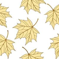 Flat Autumn leaves seamless pattern with rich red orange and yellow hues for vibrant fall designs concept as Vibrant autumn leaves pattern with rich red orange and yellow hues perf flat Set 4 vector