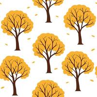 Flat Autumn trees seamless tile pattern with vibrant maple and oak leaves for warm home decor concept as Vibrant maple and oak leaves arranged seamlessly to create warm and invitin flat Set 6 vector