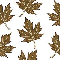 Flat Autumn leaves seamless pattern with rich red orange and yellow hues for vibrant fall designs concept as Vibrant autumn leaves pattern with rich red orange and yellow hues perf flat Set 7 vector